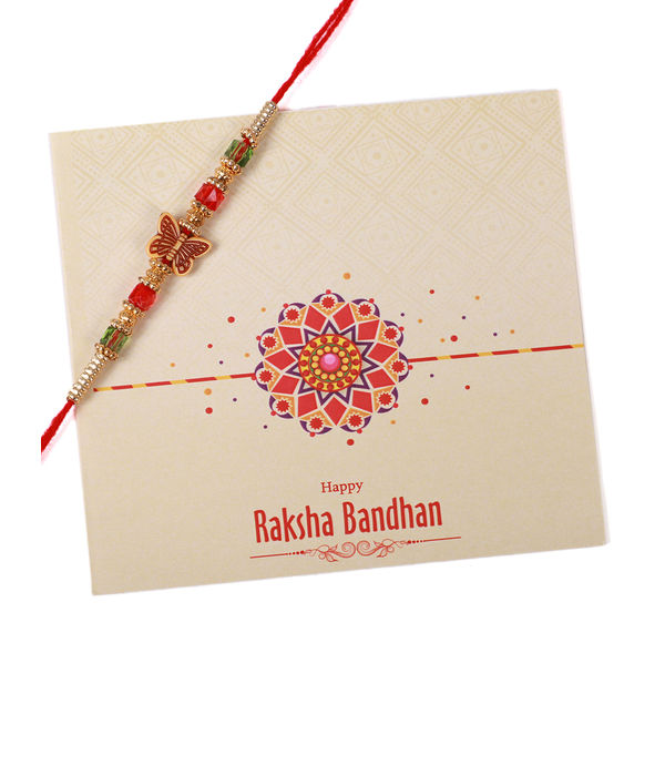 YouBella Rakhi and Greeting Card Combo for Brother, Rakhi Gift for Brother/Bhaiyya/Bhai (Style 2)